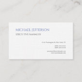 Premium Linen Moderne Elegant einfach blau weiß Visitenkarte (Vorderseite)