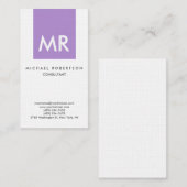 Premium Linen Monogram elegant einzigartig Visitenkarte (Vorne/Hinten)