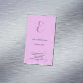 Premium Linen Monogram, Initial Orchid & Lilac Magnetische Visitenkarte (Beispiel)