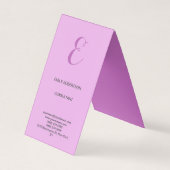 Premium Linen Monogram, Initial Orchid & Lilac Visitenkarten (Vorderseite)