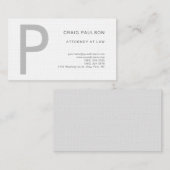 Premium Linen Monogram Rechtsanwalt in Law Modern Visitenkarte (Vorne/Hinten)