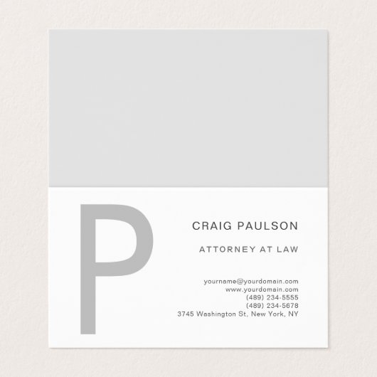 Premium Linen Monogram Rechtsanwalt in Law Modern Visitenkarten (Außenseite Aufgefaltet)