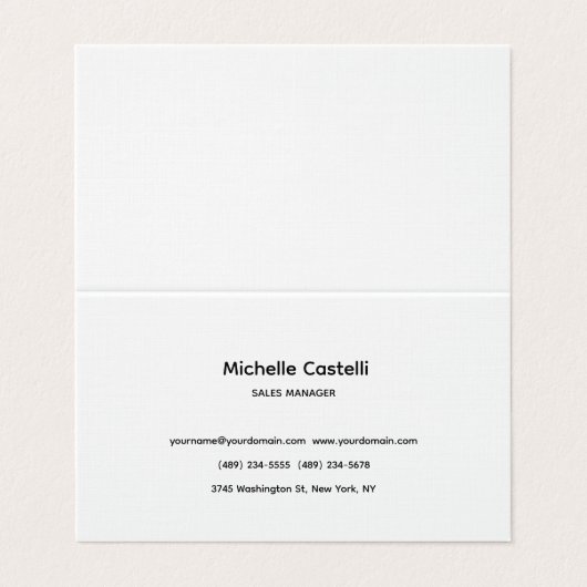 Premium Linen Professional Unique Classical Simple Visitenkarten (Außenseite Aufgefaltet)