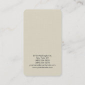 Premium Linen Runded Corner Elegant Minimalistisch Visitenkarte (Rückseite)