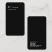 Premium Linen Schlicht Grau Schwarz Moderne Minima Visitenkarte (Vorne/Hinten)