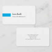 Premium Linen Sky Blau Weiß Beruflich modern Visitenkarte (Vorne/Hinten)