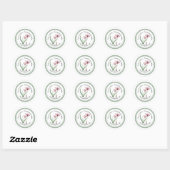 Premium-Lippenabstrich mit rosa Blume Runder Aufkleber (Blatt)