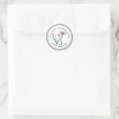 Premium-Lippenabstrich mit rosa Blume Runder Aufkleber (Tasche)