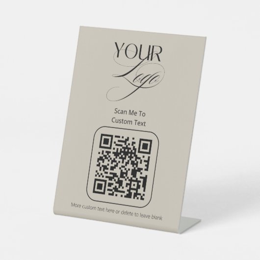 Premium-Logo für Vanilla QR-Code für benutzerdefin Sockelschild (Vorderseite)