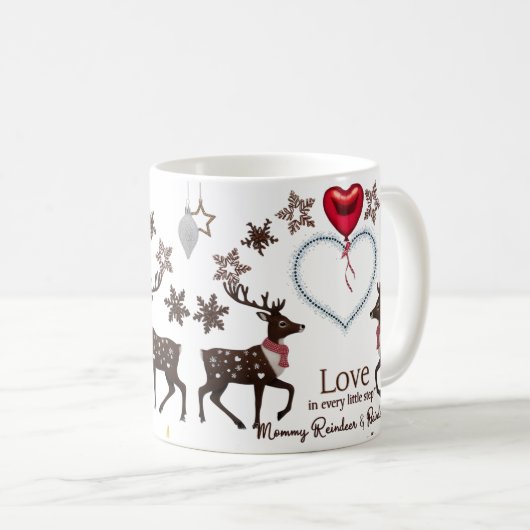 Premium Luxury Reindeer Snowflake Love in Every  Kaffeetasse (VorderseiteRechts)