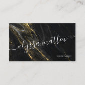 Premium Luxus Moderner Black Marble Gold Glitzer Visitenkarte (Vorderseite)