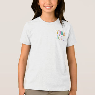 Premium Mädchen weißes T-Shirt mit individuellem F Tri-Blend Shirt