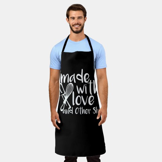 Premium Made with Liebe Black Koch Schürze, Cookin Schürze (Getragen)