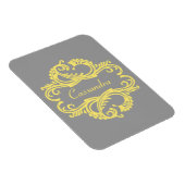 Premium Magnet für Gelben Chic Damask (Rechte Seite)