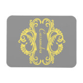 Premium Magnet für Gelben Chic Damask (Horizontal)