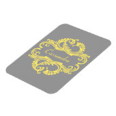 Premium Magnet für Gelben Chic Damask (Linke Seite)