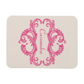 Premium Magnet für rosa Chic Damask (Horizontal)
