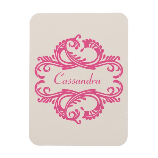 Premium Magnet für rosa Chic Damask (Vertikal)