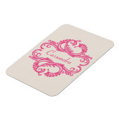 Premium Magnet für rosa Chic Damask (Linke Seite)