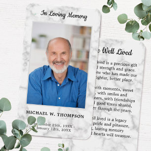 Premium-Marmor-Gedenkkarte Foto Beerdigungskarte