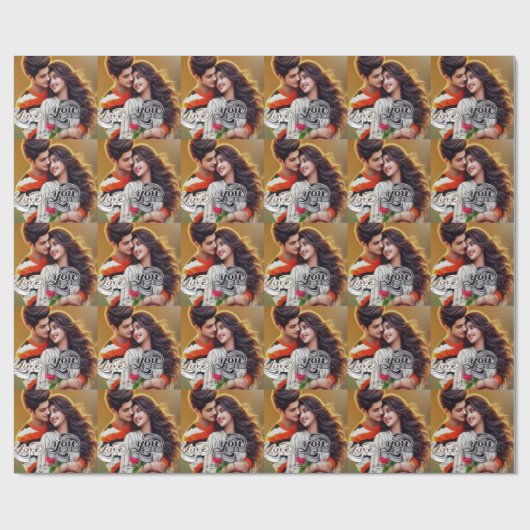 Premium Matt Wrapping Paper - farbenfrohe 3D Digit Geschenkpapier (Flach)