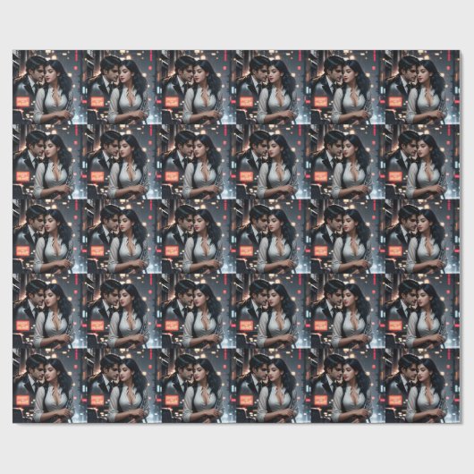 Premium Matt Wrapping Paper - farbenfrohe 3D Digit Geschenkpapier (Flach)