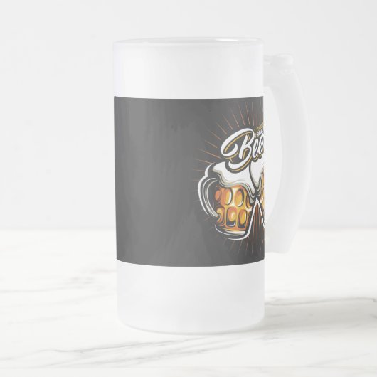 Premium Mattglas Bierglas (VorderseiteRechts)