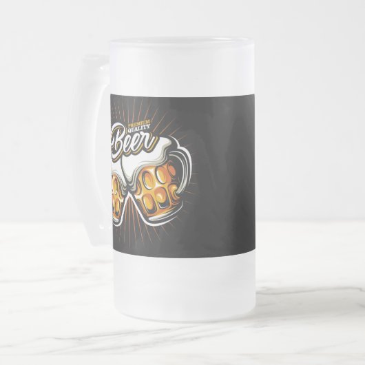 Premium Mattglas Bierglas (Vorderseite Links)