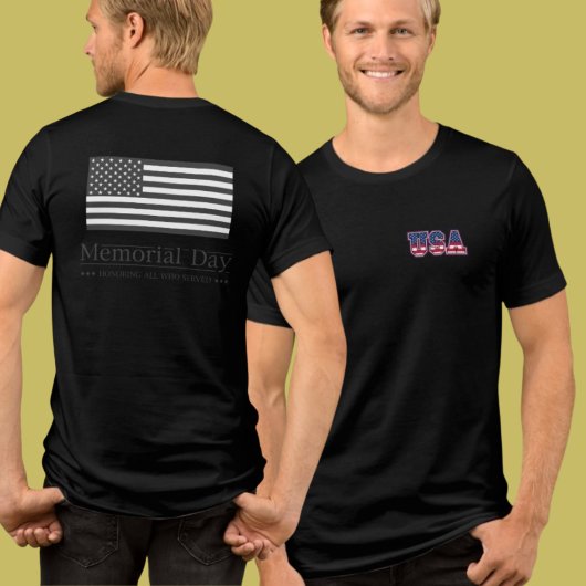 Premium Memorial Day USA Flag Double-Sided Tri-Blend Shirt