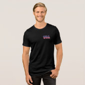 Premium Memorial Day USA-Flagge doppelseitig Tri-Blend Shirt (Vorderseite voll)