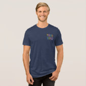 Premium Men Navy Blue T - Shirt Business Logo (Vorderseite voll)