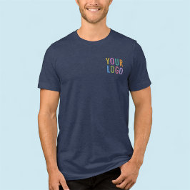 Premium Men Navy Blue T - Shirt Business Logo