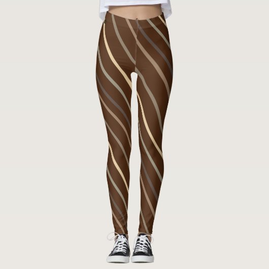 Premium Milch Chocolate Striped Candy Cane Leggings (Vorderseite)