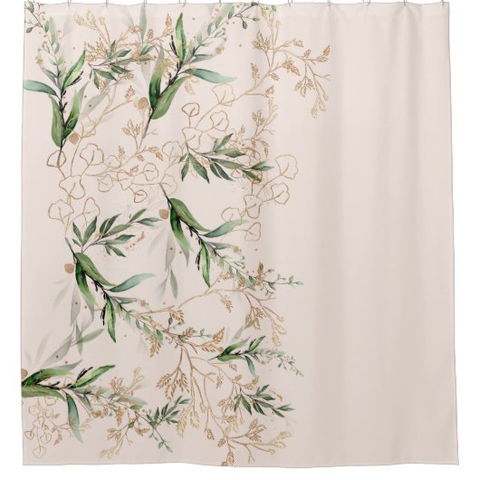 Premium Modern Boho Eukalyptus Light Blink Pink Duschvorhang (Vorderseite)