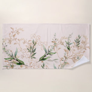 Premium Modern Boho Eukalyptus Light Blink Pink Strandtuch