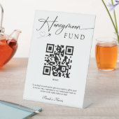 Premium Modern Honeymoon Fund QR Code Wedding Sockelschild (In Situ)