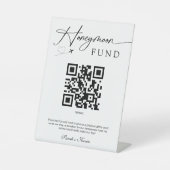 Premium Modern Honeymoon Fund QR Code Wedding Sockelschild (Vorderseite)