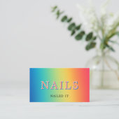 Premium Moderne Gradient Nagelstudio Visitenkarte (Stehend Vorderseite)