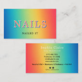 Premium Moderne Gradient Nagelstudio Visitenkarte (Vorne/Hinten)