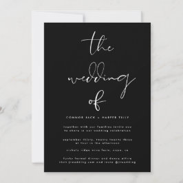 Premium Moderne Schwarz-Weiß-Hochzeit Einladung