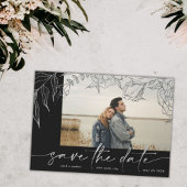 Premium | Modernes Graues Forever Foto Silver Flor Save The Date