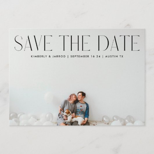 Premium Modernes, trendiges Foto-Design Save The Date (Vorderseite)