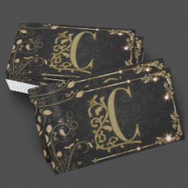 Premium Monogram Black Gold Sparkcard Visitenkarte