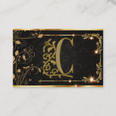 Premium Monogram Black Gold Sparkcard Visitenkarte (Vorderseite)