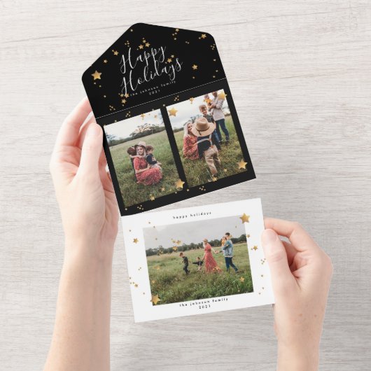 Premium Multi Foto Startnight Weihnachten All In One Einladung (Abreißen)