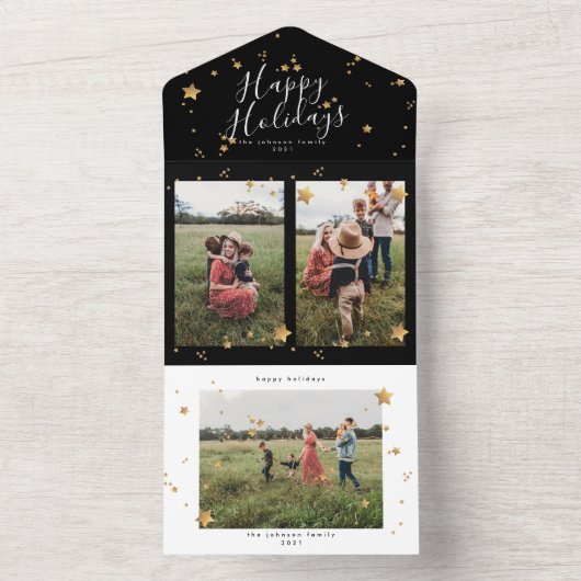 Premium Multi Foto Startnight Weihnachten All In One Einladung (Innen Boden)