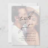 Premium NAMES Stilvolle Black & White Foto Hochzei Einladung (Vorderseite)