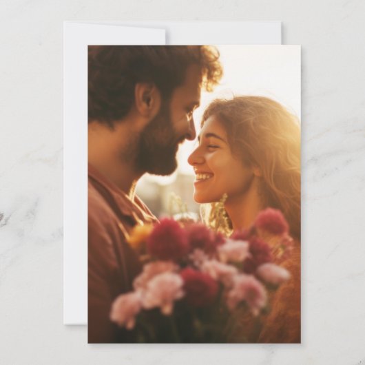 Premium NAMES Stilvolle Black & White Foto Hochzei Einladung (Rückseite)