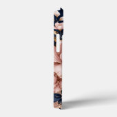 Premium Navy Blau & Rosa Botanical Marmor Case-Mate iPhone Hülle (Rückseite / Rechts)