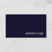 Premium Navy Pinstripe Business Card Visitenkarte (Vorderseite)